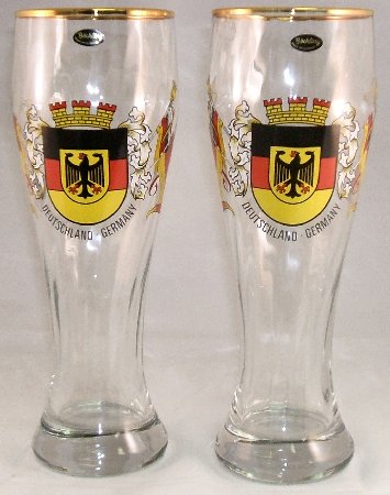 German Bavaria Hefeweizen Wheat Beer Glasses 2 PK